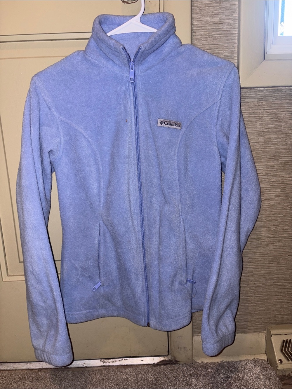 Columbia Women's Light Blue Full-Zip Teddy Fleece Jacket
